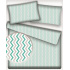 Tissu coton au métre couleur blanche zigzag multi menthol
