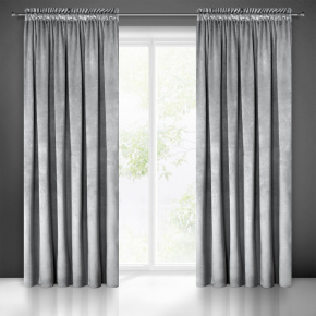 Rideau velours sur le ruban fronceur couleur gris 140x270 cm