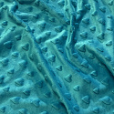 Tissu minky coeurs, 330 gr/m2, largeur 160 cm, turquoise