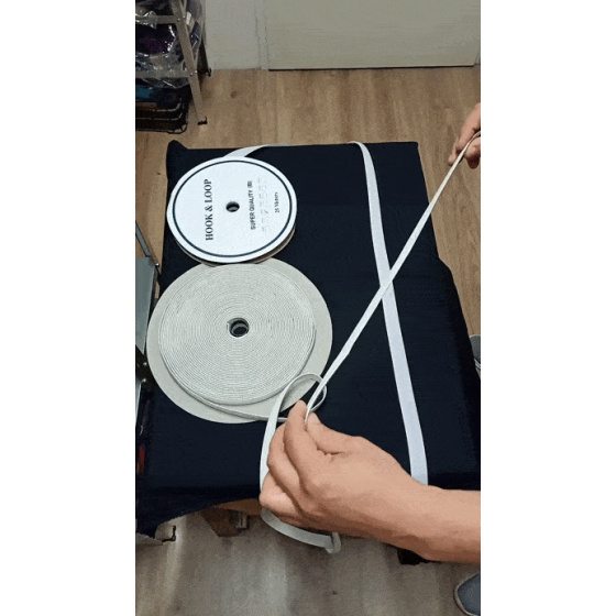 Auto-agrippant à coudre élastique crochet et boucle blanche 25 mm 25 m 