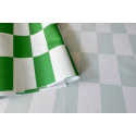 Látka do exteriéru na zahradné lehátka a húpacie siete, farba Bielo-Zelená Šachovnica 5x10 cm