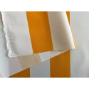 Tissu imperméable PREMIUM à rayures jaunes et blanches, polyester PU, 190 g/m², largeur 160 cm