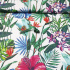 Tissu en coton au mètre, 125 g/m², largeur 160 cm, imprimé à jungle smaragd sur fond blanc