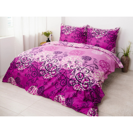 Linge de lit Amelie en coton, couleur rose, 140x200 cm 