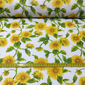 Tissu en coton au mètre, 125 g/m², largeur 160 cm, imprimé à fleurs
