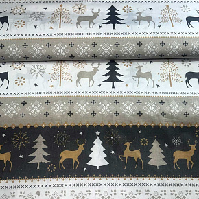 Tissus en coton de Noël au mètre, 160 cm motif Scandinave Beige Tissus en coton de Noël au mètre, 160 cm motif Scandinave Beige