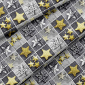 Tissus en coton de Noël au mètre, 160 cm motif Noël 48 jaune