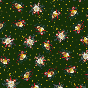 Tissus en coton de Noël au mètre, Motif de Noël vert, 160 cm Tissus en coton de Noël au mètre, Motif de Noël vert, 160 cm