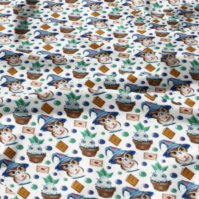 Tissu coton au métre motif Hibou facteur