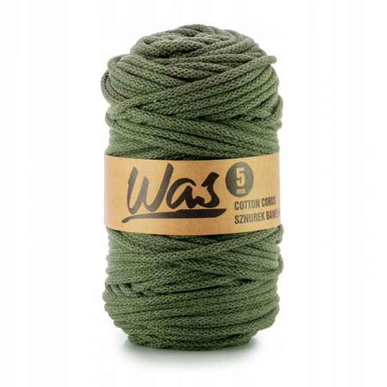 Cordons tressé coton 5 mm, 100 m, couleur khaki 250