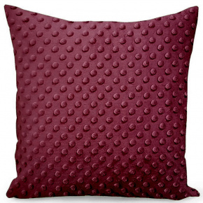 Housse de coussin micropeluche 40X40 cm, Bordeaux