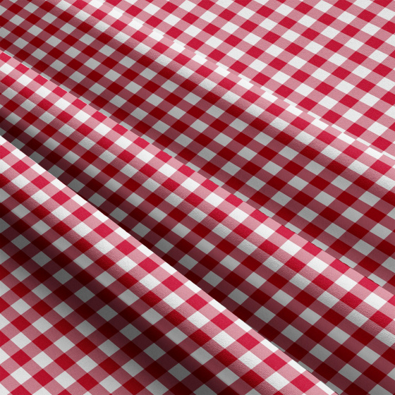 Tissu coton au métre couleur rouge carreaux 8 mm