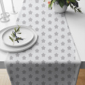 Tissu coton au mètre, 125 g/m², largeur 160 cm, imprimé Pentagones gris et blanche