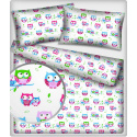 Tissu coton au métre imprimé Hiboux couleur blanche