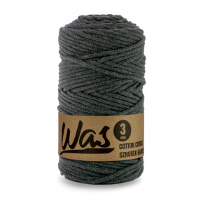 Cordons tressé coton 3 mm, 100 m, couleur graphite