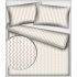 Tissu coton au métre couleur blanche zigzag biege