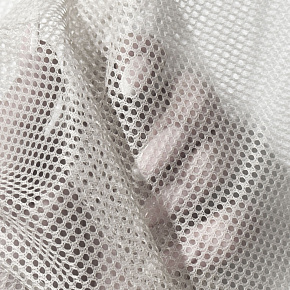 Tissu filet mesh blanc au mètre, maille fine 2 × 2 mm, 60 g/m², largeur 150 cm