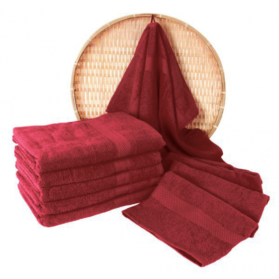 Serviette de bain 50x100 cm, couleur bordeaux