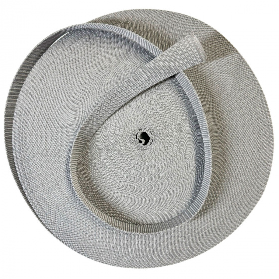 Ruban polypropylène renforcé pour sacs 40 mm couleur gris clair (50 m)