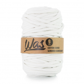 Cordons tressé coton 9 mm, 50 m, couleur blanche 010