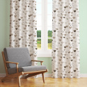 Tissu coton au métre couleur blanche coeurs maron 485