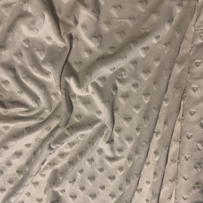 Tissu minky coeurs, 330 gr/m2, largeur 160 cm, ecru Tissu minky coeurs, 330 gr/m2, largeur 160 cm, ecru