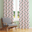 Tissu coton au mètre, 125 g/m², largeur 160 cm, imprimé Pentagones rose et blanche