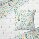 Tissu coton au métre imprimé  Croco bleu sur blanche