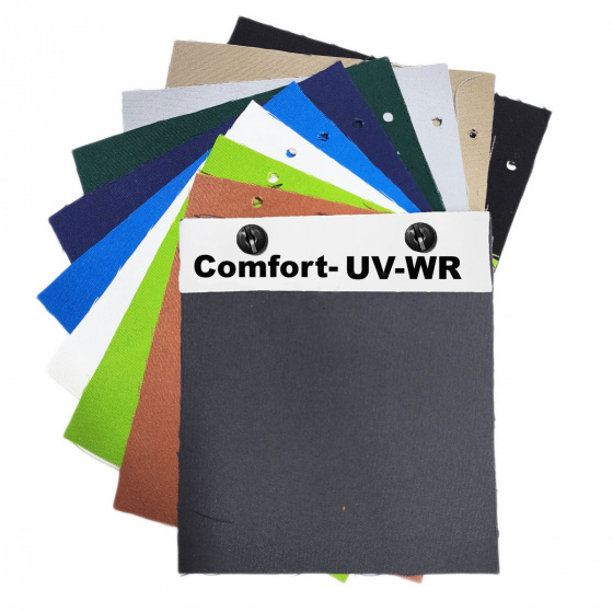 Échantillonneur du tissu Confort pour meubles et coussins de jardin, résistant aux rayons UV-WR