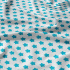 Tissu coton au mètre, 125 g/m², largeur 160 cm, imprimé Pentagones turquoise et blanche