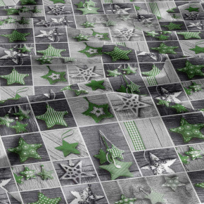 Tissus en coton de Noël au mètre, 160 cm motif Noël 47 verte