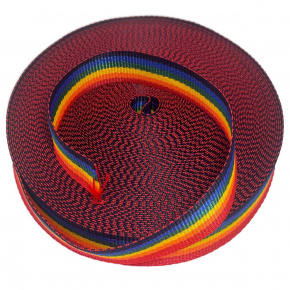 Ruban polypropylène renforcé pour sacs 50 mm couleur Arc-en-ciel (50 m)