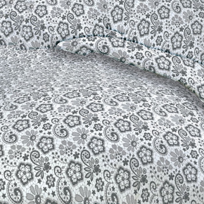 Tissu en coton au mètre, 125 g/m², largeur 160 cm, imprimé à ornement sur fond blanc Tissu en coton au mètre, 125 g/m², largeur 160 cm, imprimé à ornement sur fond blanc