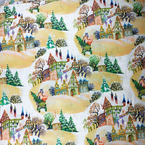 Tissus en coton de Noël au mètre, 160 cm motif Noël 20 blanche