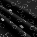 Tissu coton au métre imprimé Moutons couleur noir 
