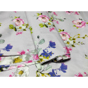 Tissu coton au métre imprimé GRANDE FLEUR DE POMME gris