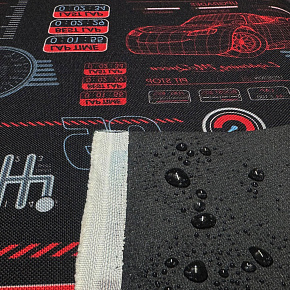 Tissu extérieur Imperméable PVC Codura 600D, 360 g/m², 150 cm, Voitures Noir