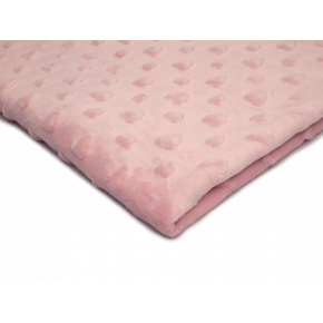 Tissu minky coeurs, 330 gr/m2, largeur 160 cm, rose clair Tissu minky coeurs, 330 gr/m2, largeur 160 cm, rose clair