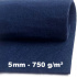 Feutrine technique 5 mm, 750 g/m², largeur 100 cm, bleu marine