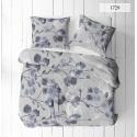 Tissu en coton au mètre, 125 g/m², largeur 160 cm, imprimé à fleurs sur fond gris