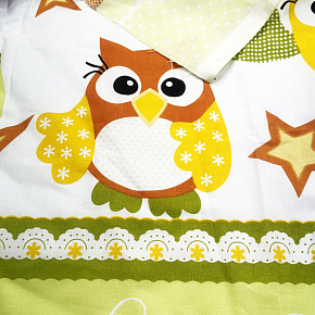 Tissu coton au métre imprimé Hiboux couleur vert