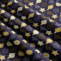 Tissus en coton de Noël au mètre, 160 cm motif Noël 20 bleu-marine