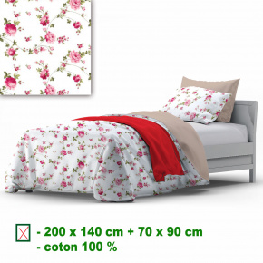 Linge de lit en coton avec fermeture, couleur Blanche, 140x200 cm Linge de lit en coton avec fermeture, couleur Blanche, 140x200 cm