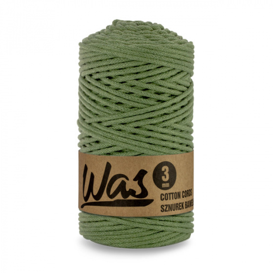 Bavlněná šňůra 3mm, 100m, KHAKI