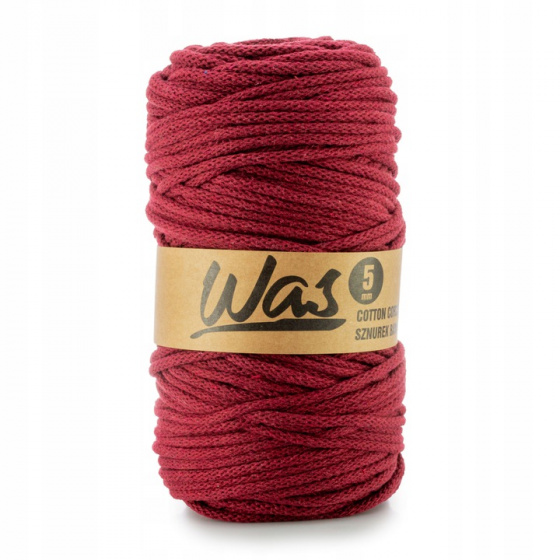 Cordons tressé coton 5 mm, 100 m, couleur vin 170