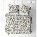 Tissu en coton au mètre, 125 g/m², largeur 160 cm, imprimé à fleurs sur fond blanc