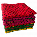 Coussin d'assise 40x40x2cm Pois Noir sur Rouge et Vert