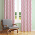 Tissu coton au métre couleur blanche zigzag rose
