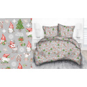Tissus en coton de Noël au mètre, 160 cm motif Rudolf verte