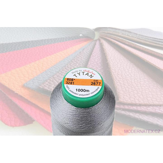 Čalounická šicí nitě TYTAN 60E 1000 m  šedé barva 2677